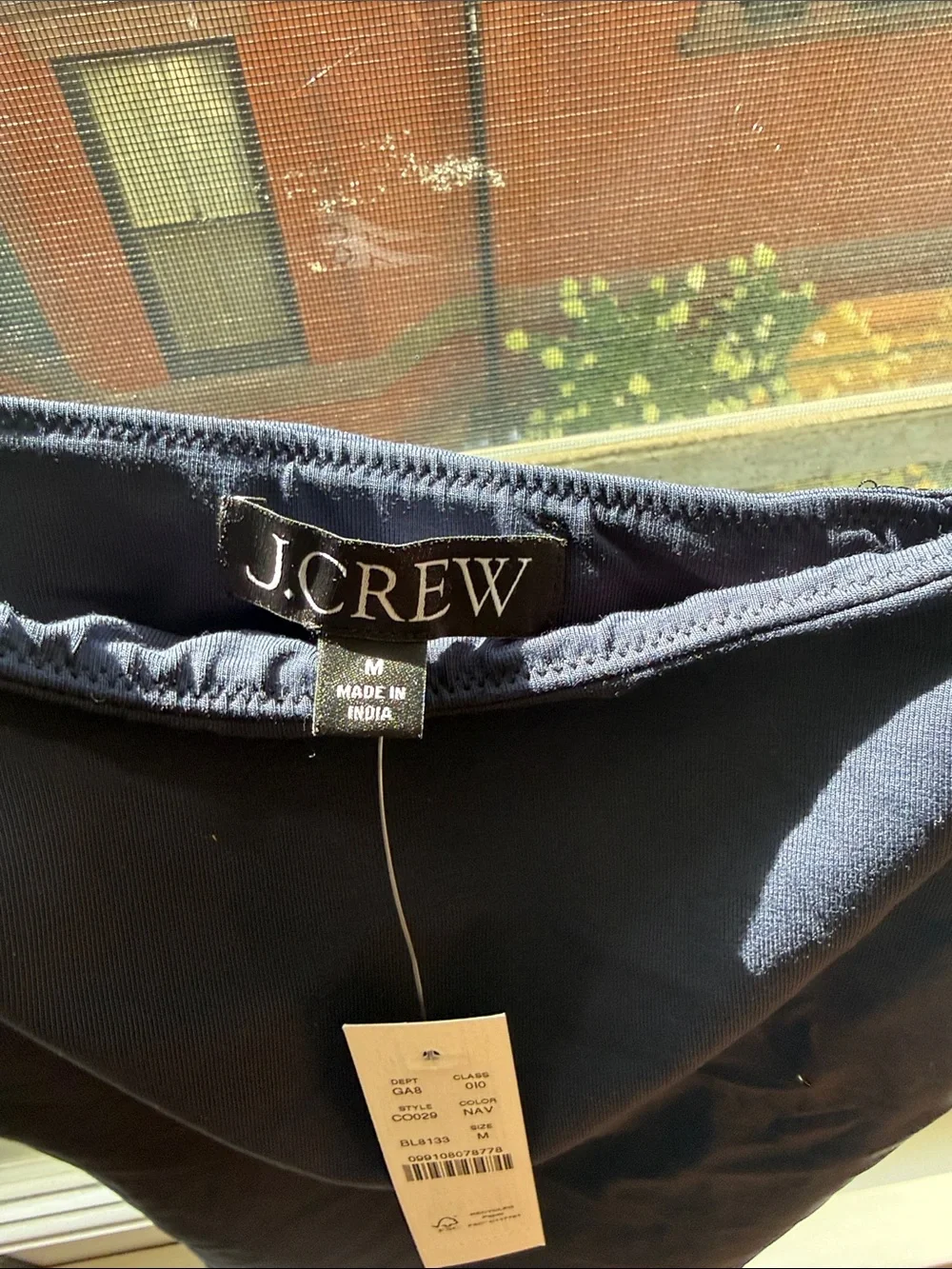 NWT J.Crew Stretch Cotton Shelf-Bra Tank Top Navy M C0029